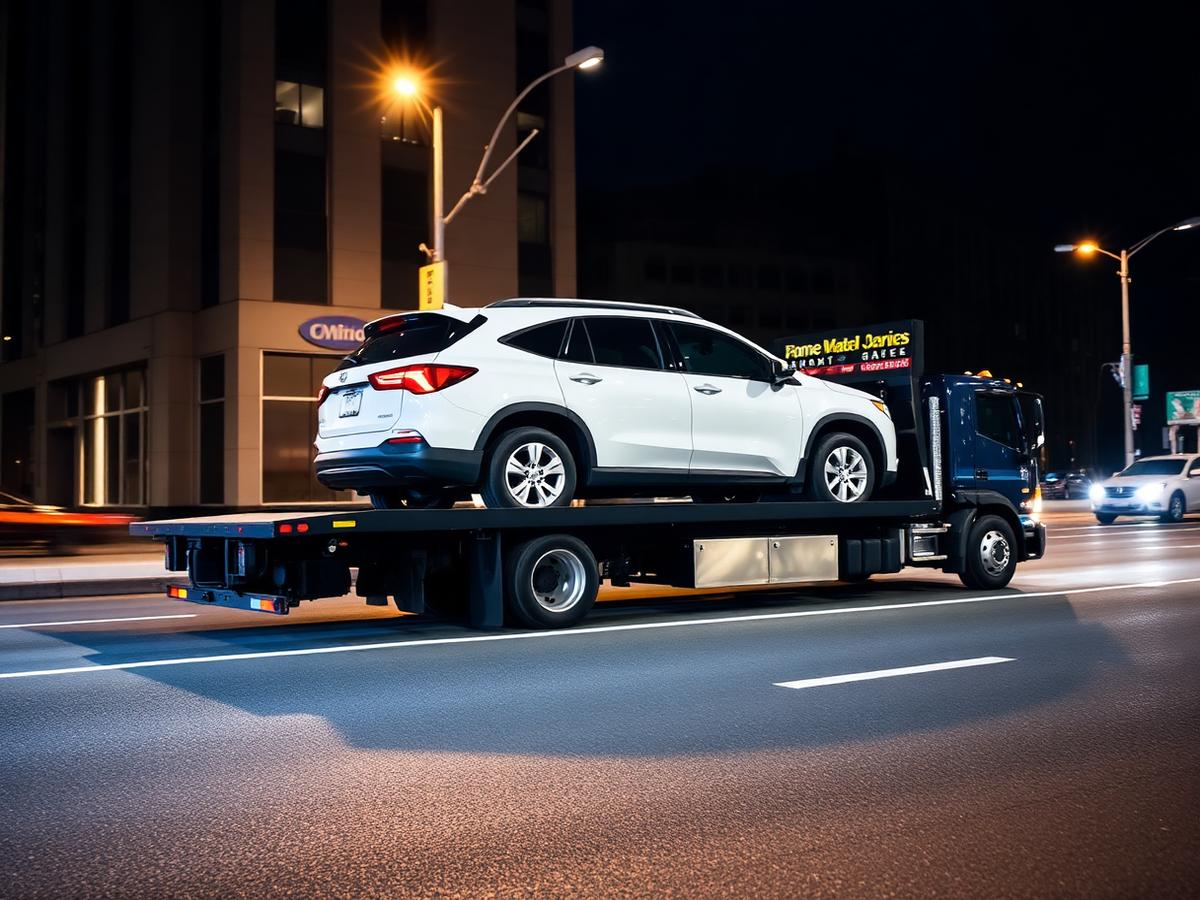 Guincho leve transportando SUV